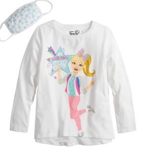 NICKELODEON JOJO SIWA Large (10/12) Shirt and Matching Mask